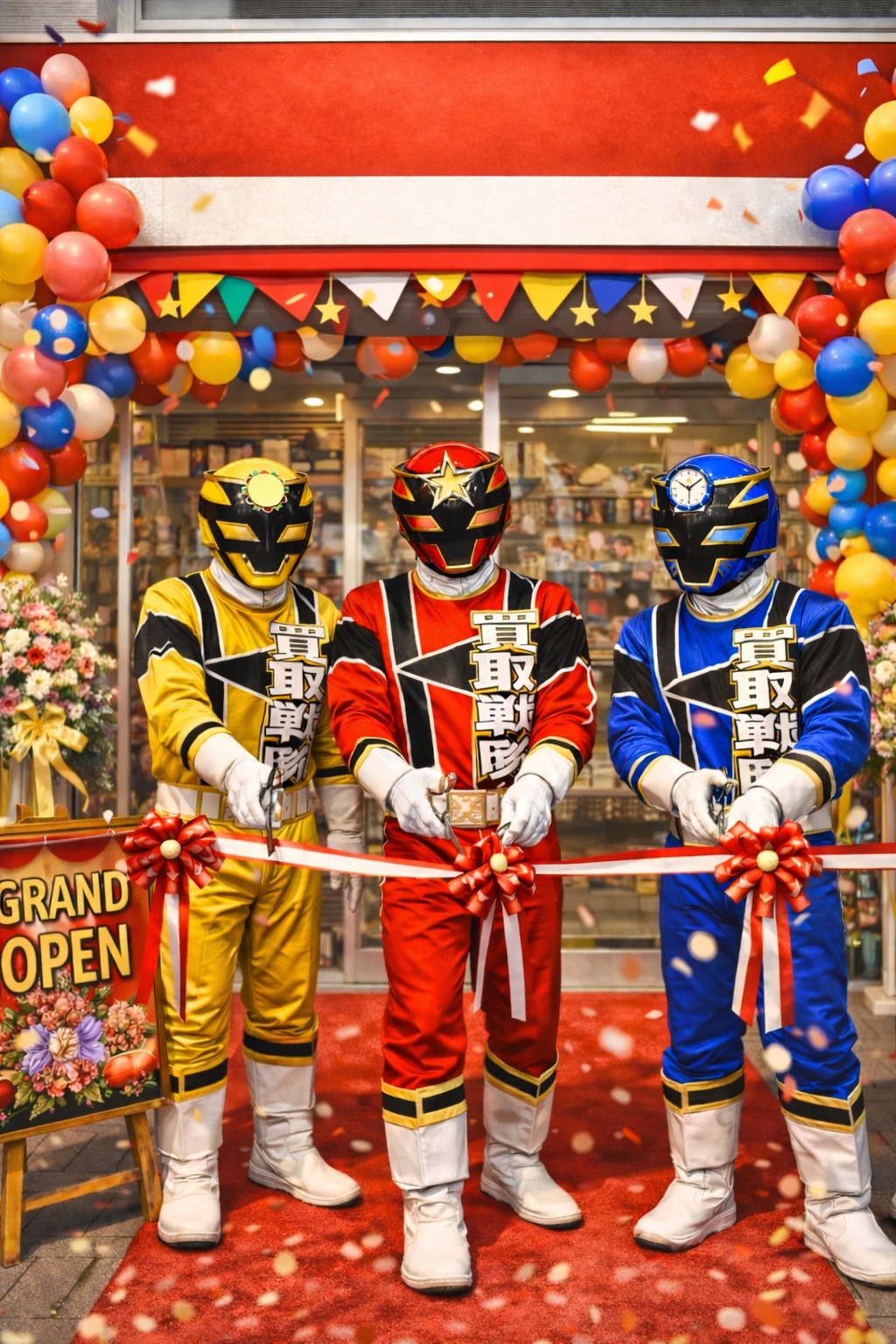 「えっ、ヒーローなのに物を買い取るの！？」赤い正義の味方がハッピーロードで朝から元気に挨拶している件